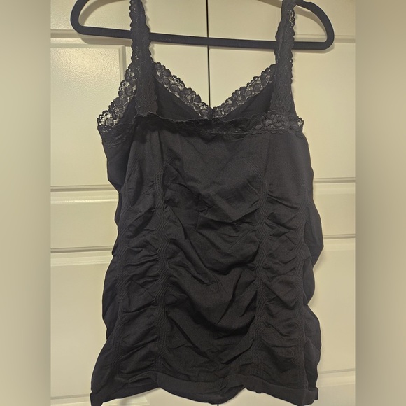 Rickis Black Rouched Lace Tank, Size XXL - Picture 1 of 4